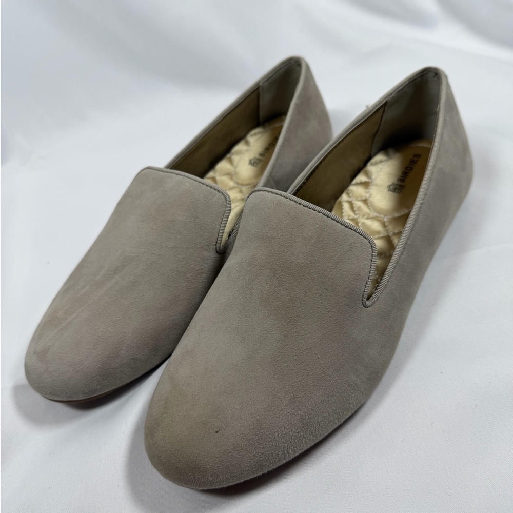 Birdies Starling Loafers Women’s Size 6.5 Blush Taupe Suede Flat Slip On Shoe
